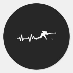 Hockey Player Hebeat Ice Hockey Classic Round Sticker