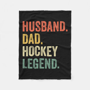 Hockey Player Husband Dad Hockey Legend Vintage Fleece Blanket