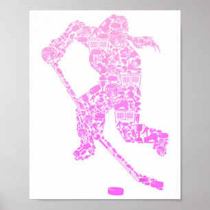 Hockey Player Ice Hockey Youth Girls Women Kids Poster