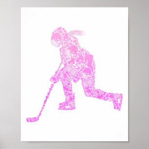 Hockey Player Ice Hockey Youth Women Kids Girls Poster