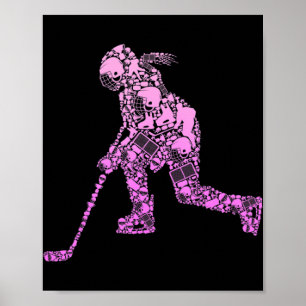 Hockey Player Ice Hockey Youth Women Kids Girls Poster