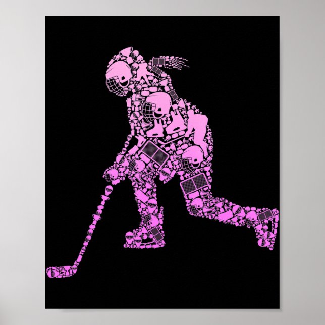 Hockey Player Ice Hockey Youth Women Kids Girls  Poster (Front)