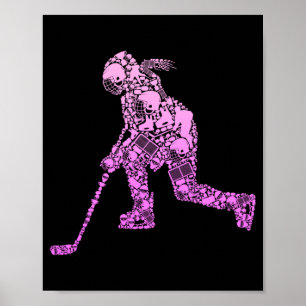 Hockey Player Ice Hockey Youth Women Kids Girls Poster