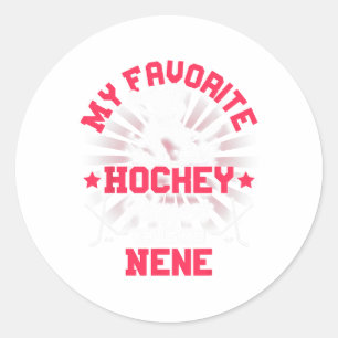 Hockey Player Ice My Favorite Hockey Player Calls Classic Round Sticker