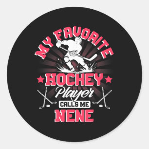 Hockey Player Ice My Favorite Hockey Player Calls Classic Round Sticker