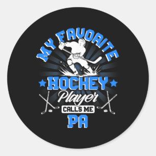 Hockey Player Ice My Favorite Hockey Player Calls  Classic Round Sticker