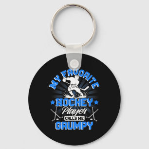 Hockey Player Ice My Favorite Hockey Player Calls Key Ring