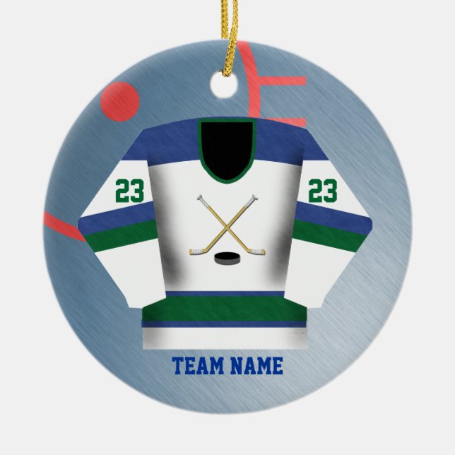 Hockey Player Jersey Ornament (Front)