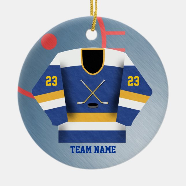 Hockey Player Jersey Ornament (Front)