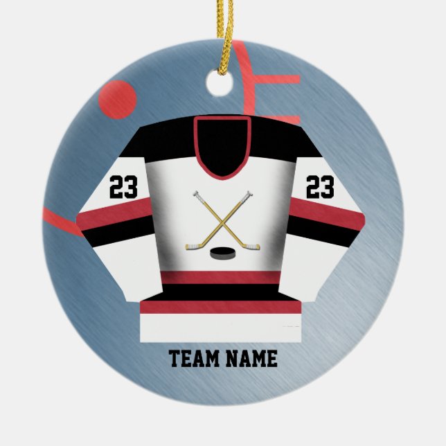 Hockey Player Jersey Ornament (Front)