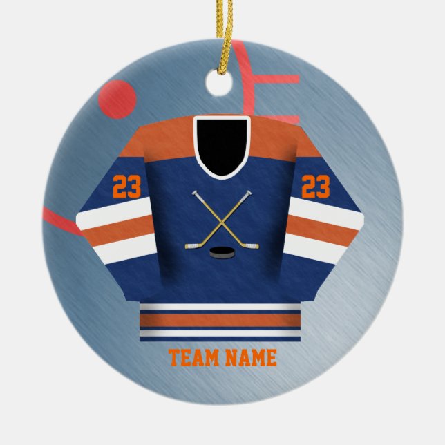 Hockey Player Jersey Ornament (Front)