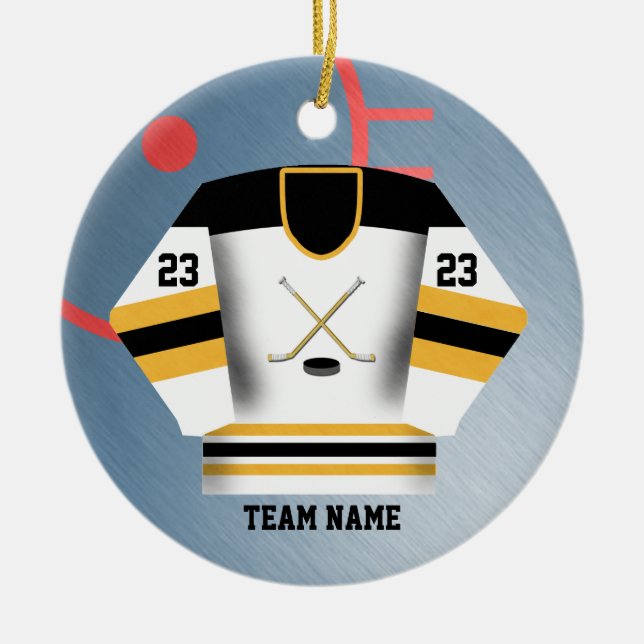 Hockey Player Jersey Ornament (Front)