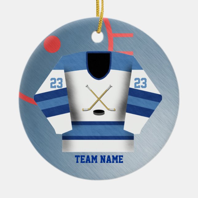 Hockey Player Jersey Ornament (Front)