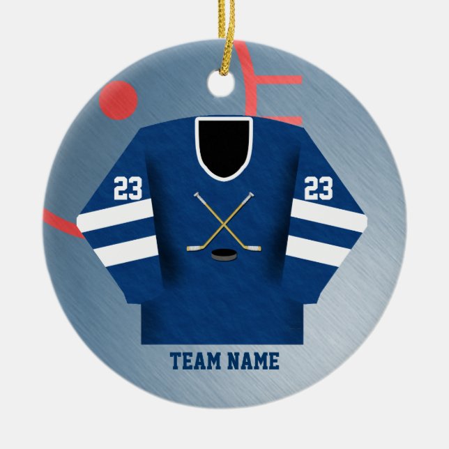 Hockey Player Jersey Ornament (Front)
