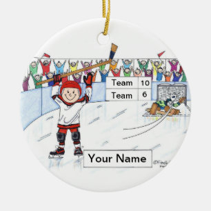 Hockey Player - Male Ceramic Tree Decoration
