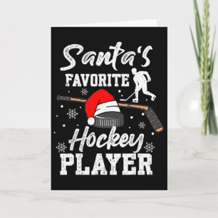 Hockey Player On Santa’s Nice List Christmas Sport Card
