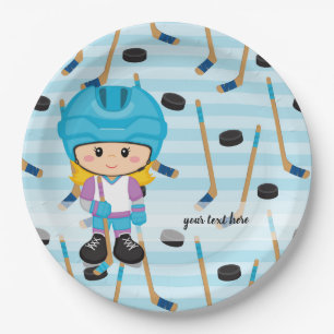 Hockey player paper plate