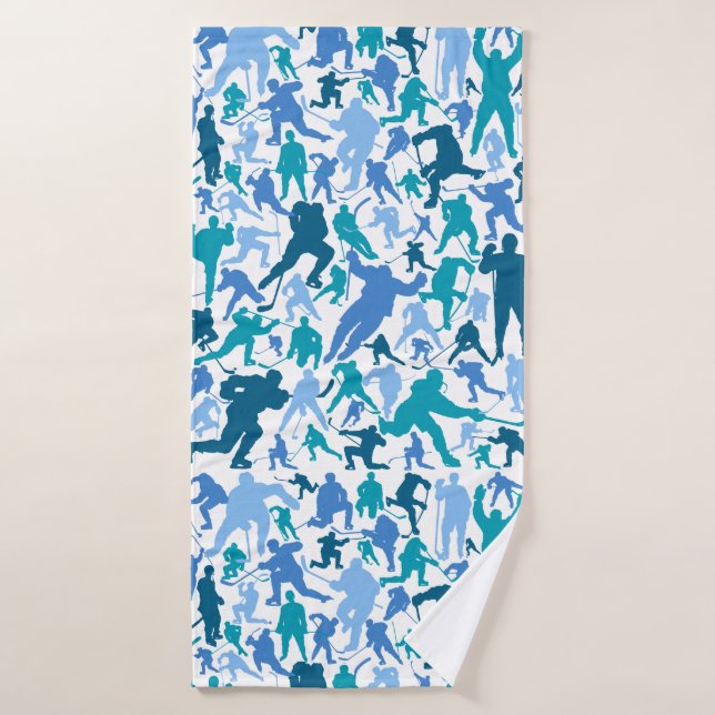 Hockey Player Pattern Bath Towel (Bath Towel)