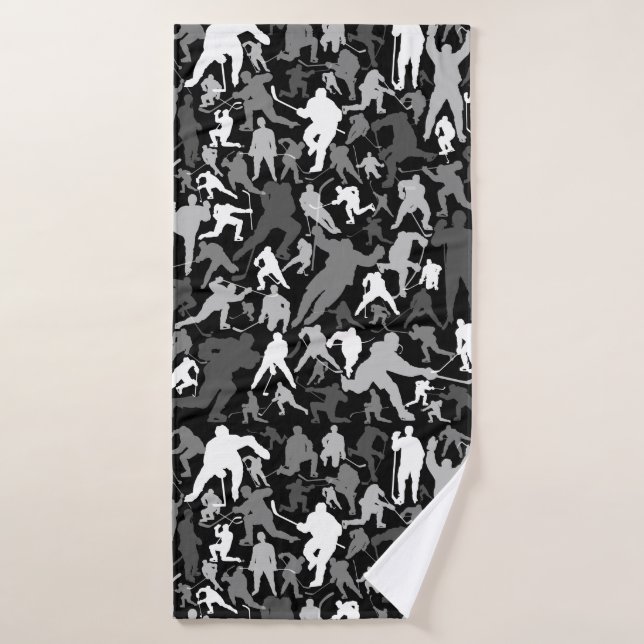 Hockey Player Pattern Bath Towel (Bath Towel)