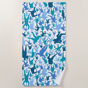 Hockey Player Pattern Beach Towel