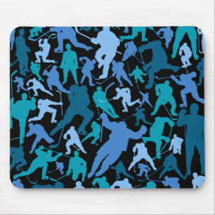 Hockey Player Pattern Mouse Pad