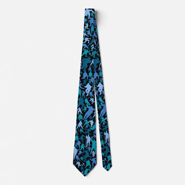 Hockey Player Pattern Tie (Front)