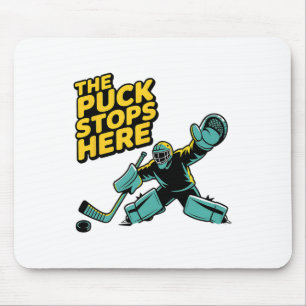 Hockey Player Puck Penalty Box Hockey Goalkeeper Mouse Pad