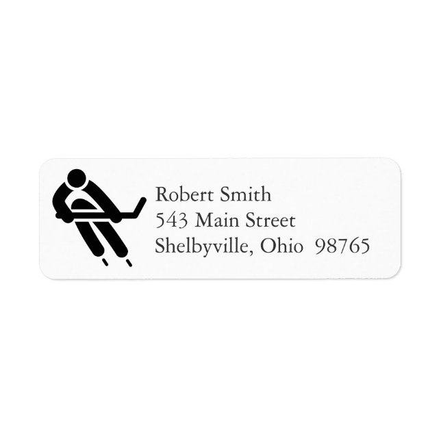 Hockey Player Return Address Labels (Front)
