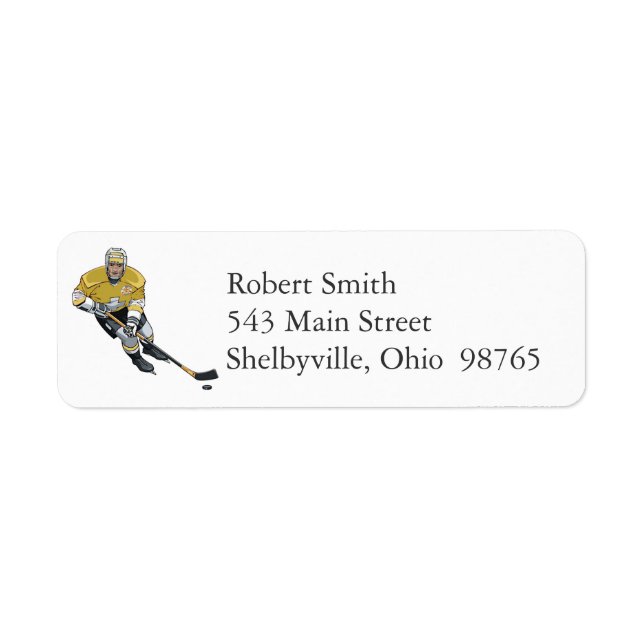 Hockey Player Return Address Labels (Front)
