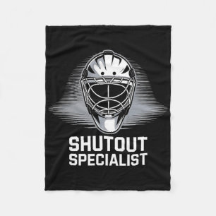 Hockey Player Shutout Penalty Box Hockey Goalkeepe Fleece Blanket