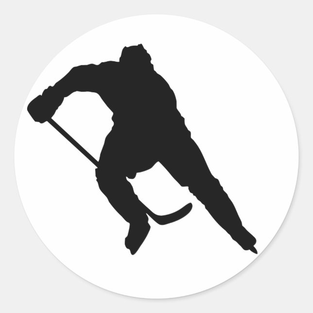Hockey-Player-Silhouette-1 Classic Round Sticker (Front)