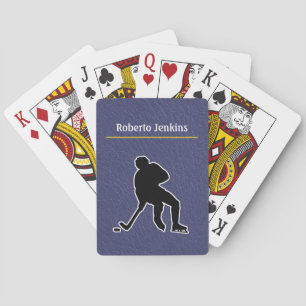 Hockey - Player Silhouette colorful Personalize Playing Cards