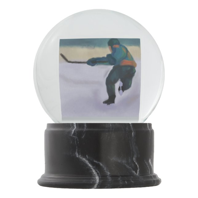Hockey Player Snow Globe (Front)