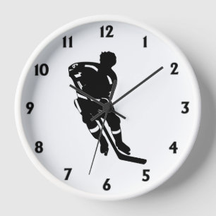 Hockey Player Sport Design Clock