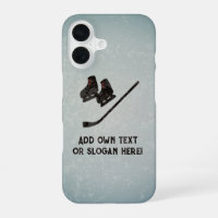 Hockey Player - Sport Skates & Stick - add slogan