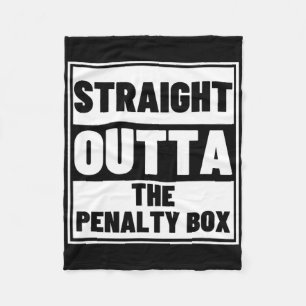 Hockey Player Straight Outta Penalty Box Funny Ice Fleece Blanket