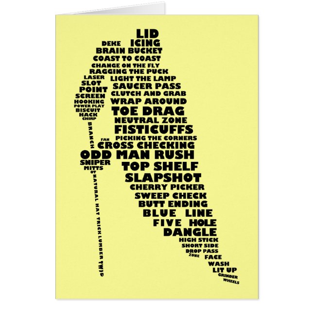 Hockey Player Text Art Card (Front)