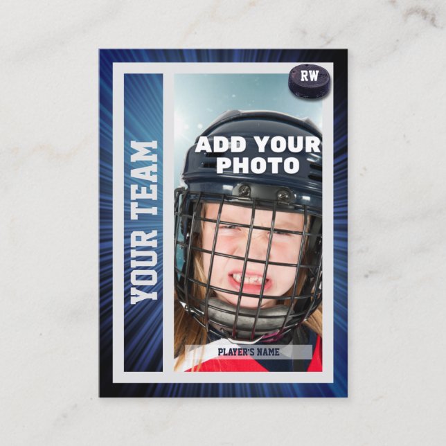 Hockey Player Trading Card Souvenir | Blue Rays (Front)