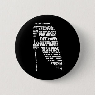 Hockey Player Tygraphy Childrens T Shirt  6 Cm Round Badge