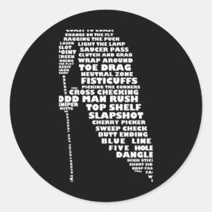 Hockey Player Tygraphy Childrens T Shirt Classic Round Sticker