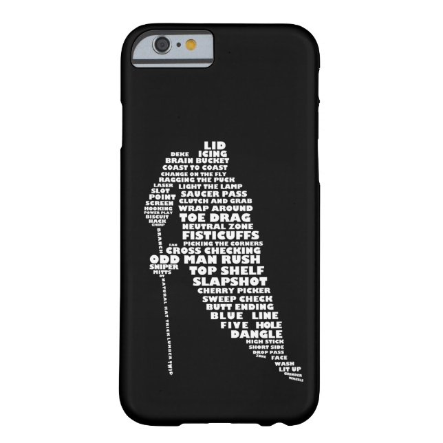Hockey Player Typography Design iPhone 6 case (Back)