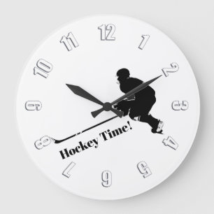 Hockey Player - Winter Sports Large Clock