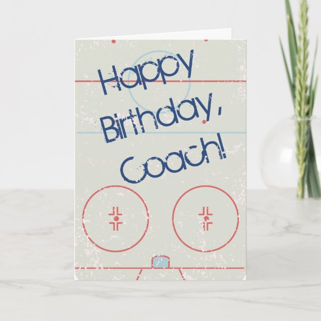 Hockey Players and Coaches Custom Message Card (Front)