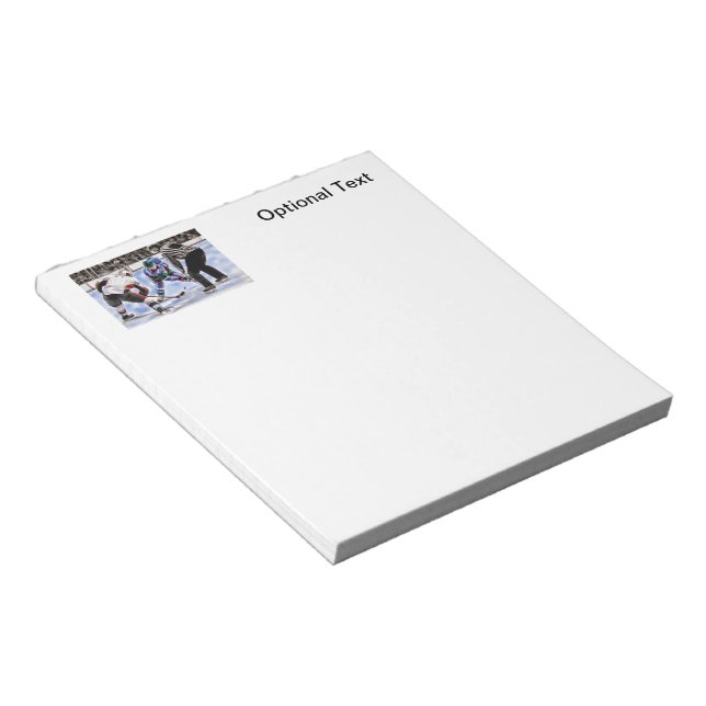 Hockey Players and Referee Face Off Notepad (Angled)