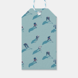 Hockey players on ice gift tags