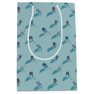 Hockey players on ice medium gift bag