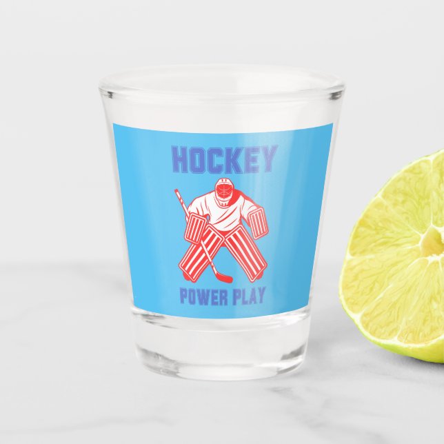 Hockey Power Play Shot Glass (Front)