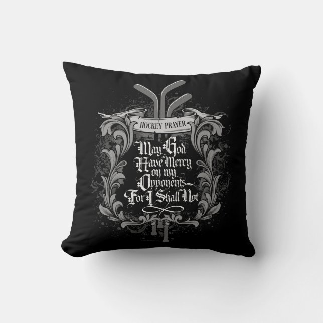 Hockey Prayer (dark v3) Cushion (Front)