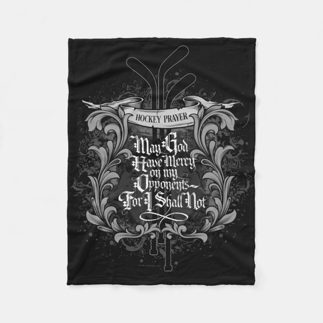 Hockey Prayer Fleece Blanket (Front)