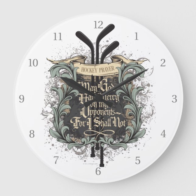 Hockey Prayer Large Clock (Front)